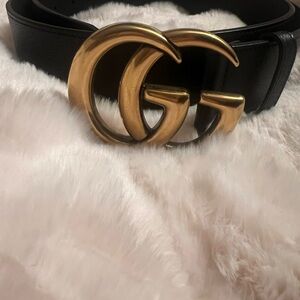Black and Gold Statement Belt with Oversized Buckle